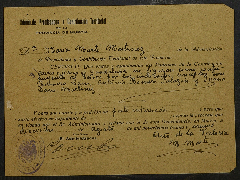 Expediente nº 64/1940 de beneficiario del subsidio al excombatiente de José Romero Cano